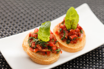Fresh and tasty bruschetta