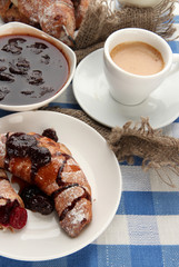 Light tasty breakfast, close up