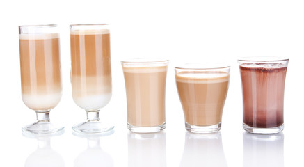 Layered coffee isolated on white