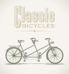 Classic tandem bicycle