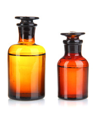 Medicine bottles isolated on white