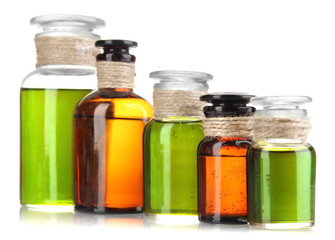 Medicine bottles isolated on white