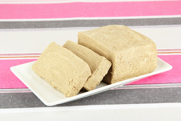 Tasty halva on table