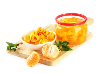Orange jam with zest and tangerines