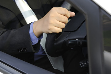 Business Man Driving A Card