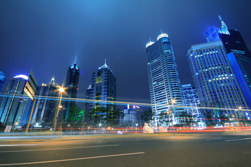 Fototapeta na wymiar Far East Night view of Shanghai urban landscapes