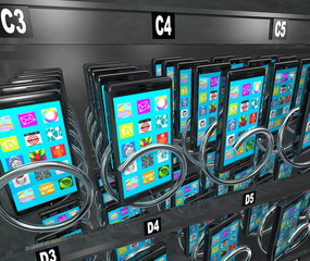 Obraz na płótnie Canvas Inteligentny telefon komórkowy Telefon automat Telefon zakupów
