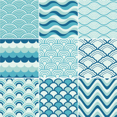 seamless retro wave pattern print