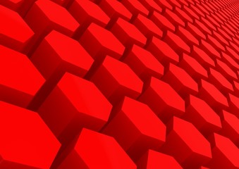 Fototapeta premium Red hexagon pattern