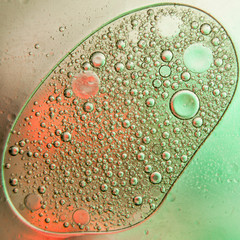 Oil bubbles on a water surface