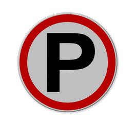 parking sign on white background