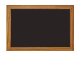 Blank blackboard with brown wooden edge