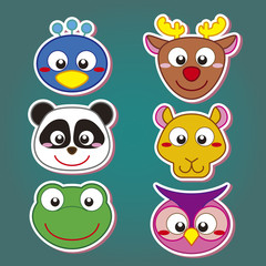 Fototapeta premium cute animal head icon
