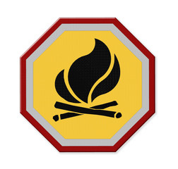 yellow triangle flammable warning sign