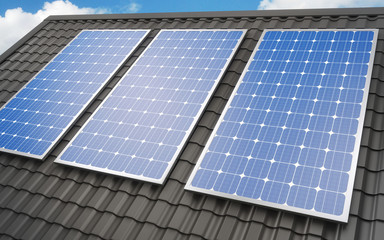 Solar panels on roof