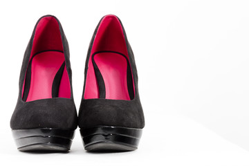 platform black pumps