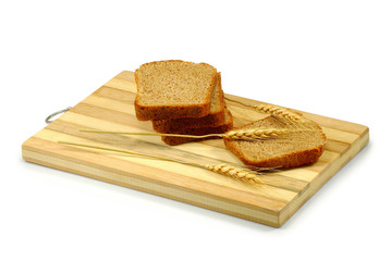 bread on the board isolate