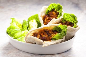 pita bread filled with Mexican mixture