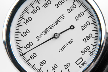 Sphygmomanometer isolated on white