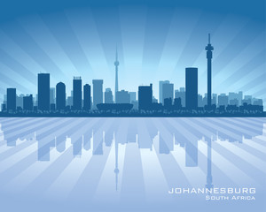 Obraz premium Sylwetka panoramę miasta Johannesburg RPA