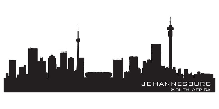 Johannesburg South Africa skyline Detailed vector silhouette