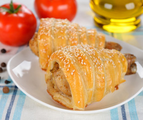 Chicken baked in pastry