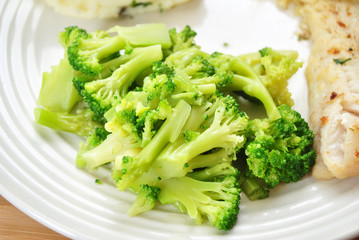 Chopped Broccoli Served as a Healthy Side Dish