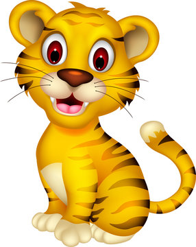 cute baby tiger posing