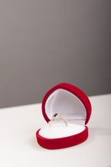 Engagement ring in red box