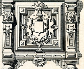 Drawing of renaissance writing-table (detail)