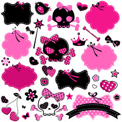girlish cute skulls and frames