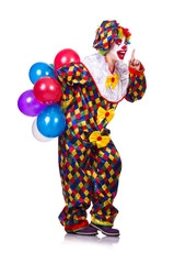 Fototapeta na wymiar Funny clown isolated on the white