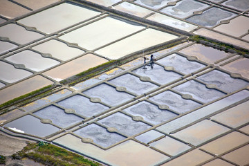 photo aérienne des marais salants de Guérande
