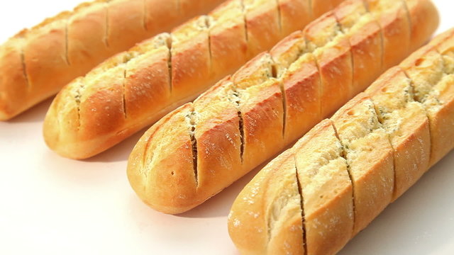 Garlic baguette - dolly shot