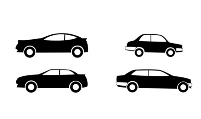 Fototapeta premium Black vector car icons
