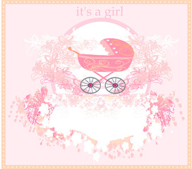 Baby arrival card for girl