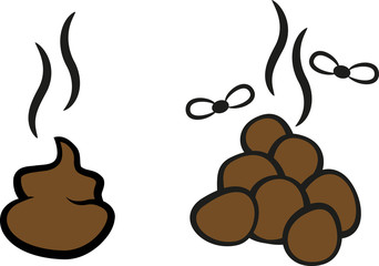 Cartoon poop with flies