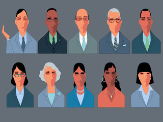 Business people vector cartoon characters