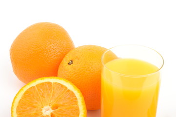 Orange juice and oranges