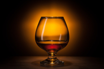 glass with cognac
