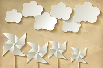 Papiermühle Hintergrund Vintage Himmel Volken