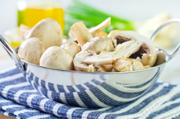 raw mushroom