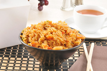 Chinese food and green tea