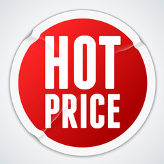 Hot price - red wrinkled sticker - eps10