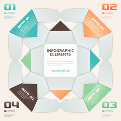 Modern Origami Style Number Options Infographic Illustration