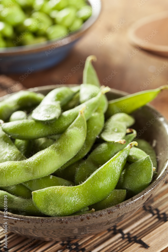 Sticker green organic edamame with sea salt