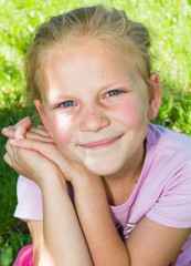 Pretty little girl outdoor portrait