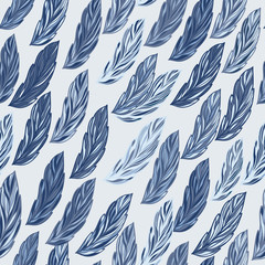 Seamless vector pattern with feathers