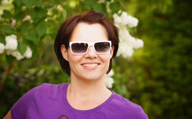 nice woman with sunglasses