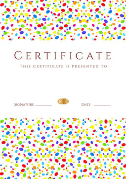 Certificate / Diploma template. Colorful background